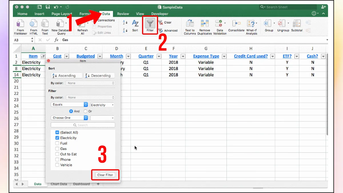 Tạo PivotTable trong Excel từ bảng dữ liệu