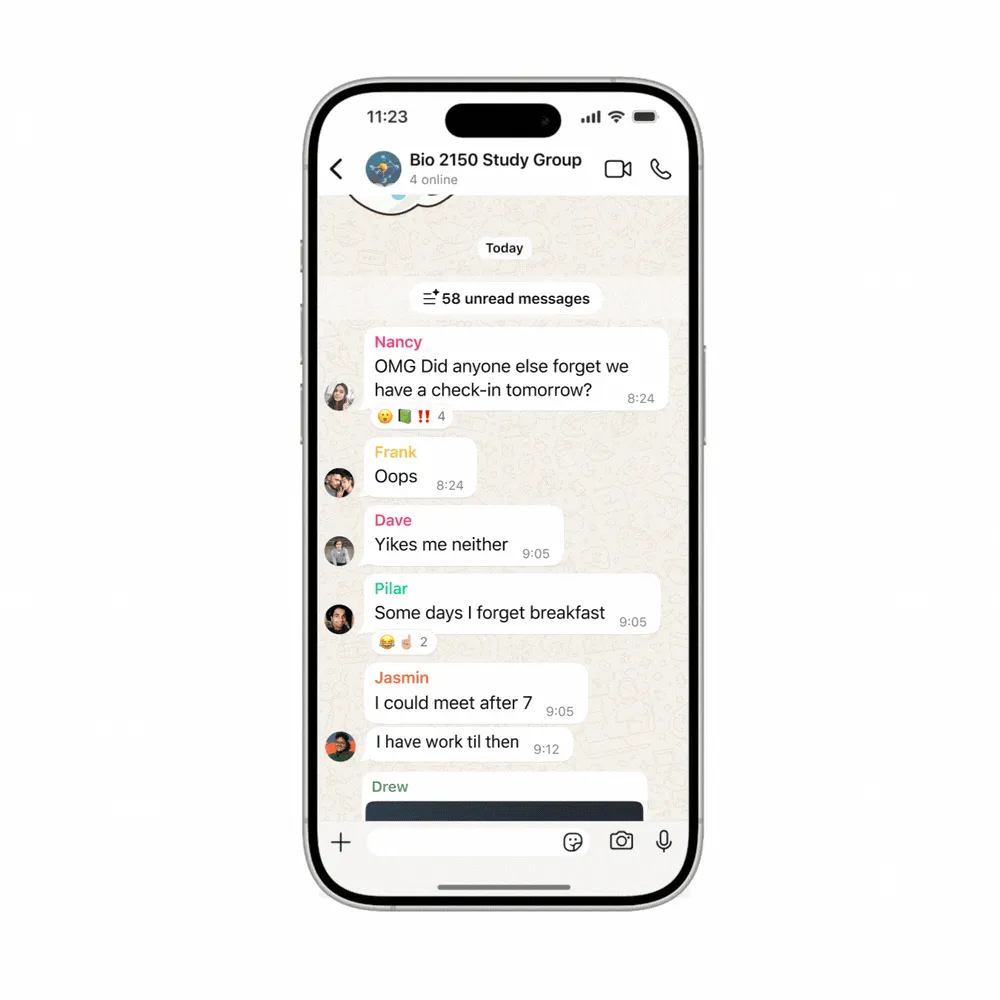 AI tóm tắt tin nhắn chưa đọc trên WhatsApp