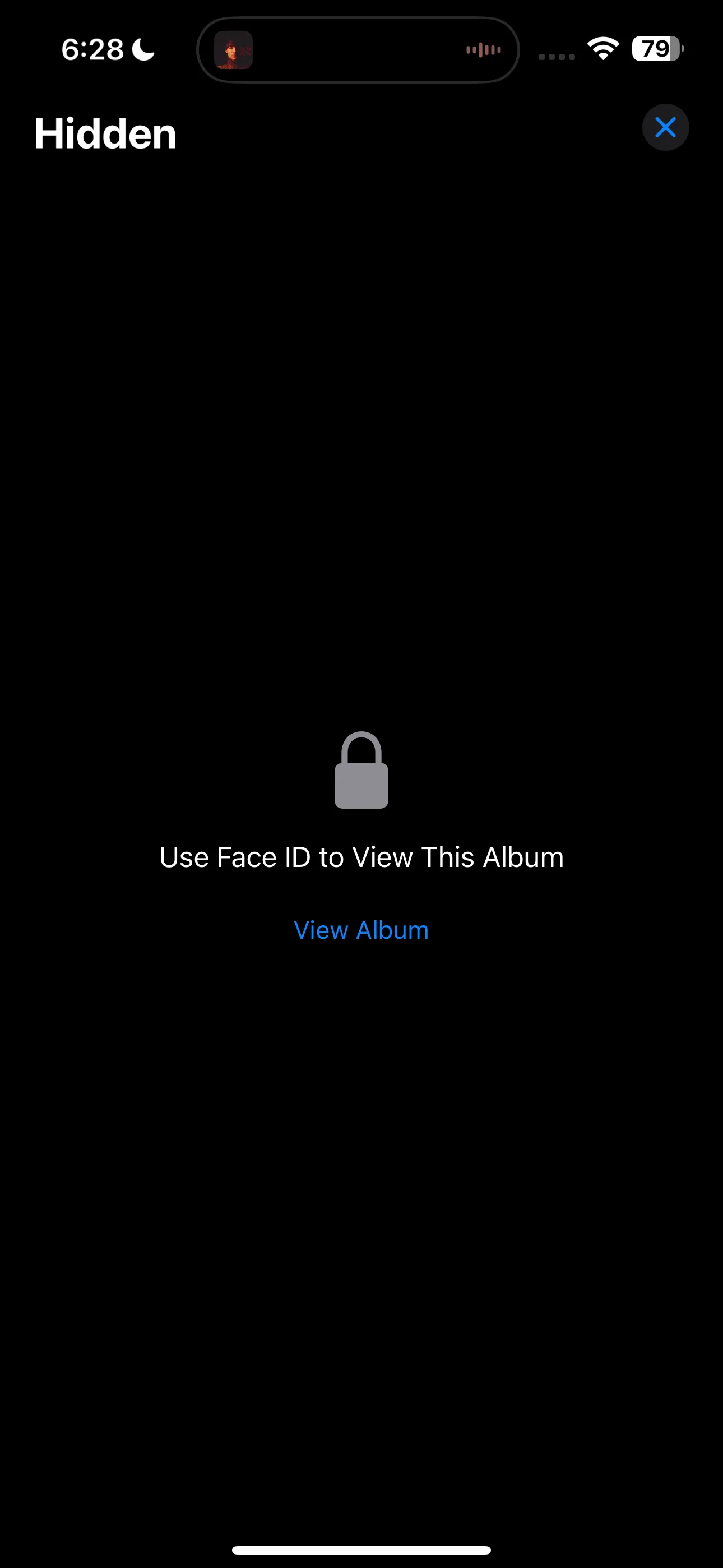 Album Ẩn hiển thị thông báo yêu cầu Face ID trên iPhone