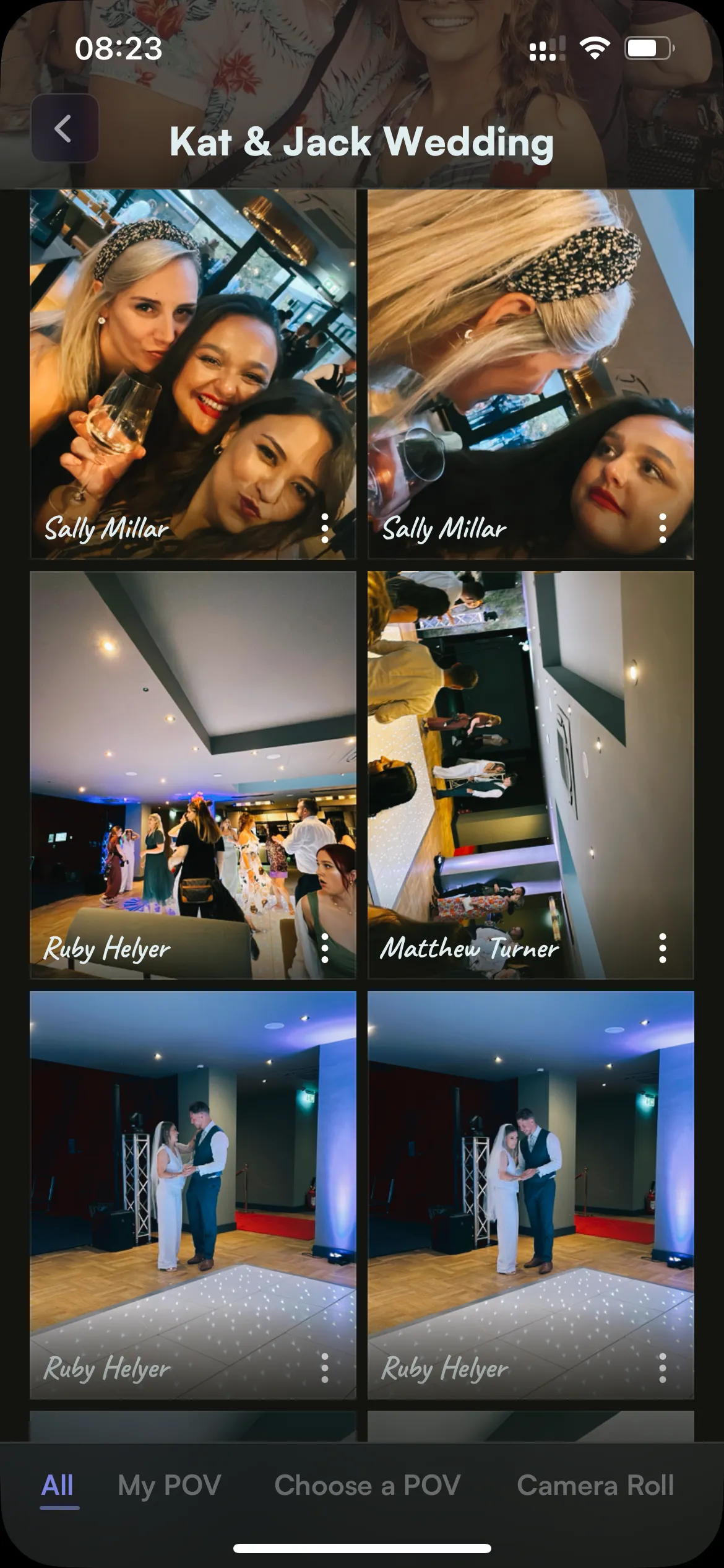 Album ảnh cưới được tạo từ các góc nhìn của khách mời trên ứng dụng POV Camera