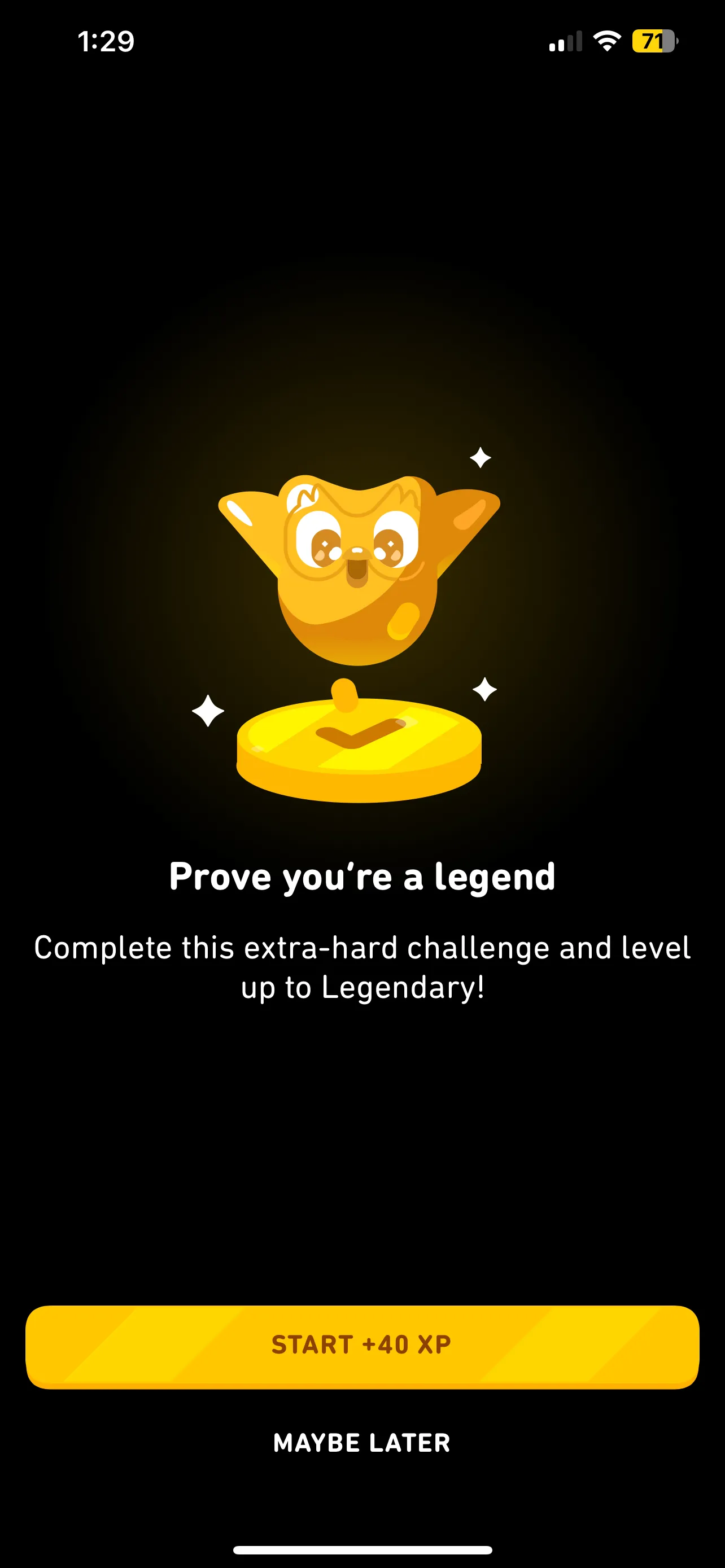 Bài học Huyền thoại (Legendary lesson) trong Duolingo