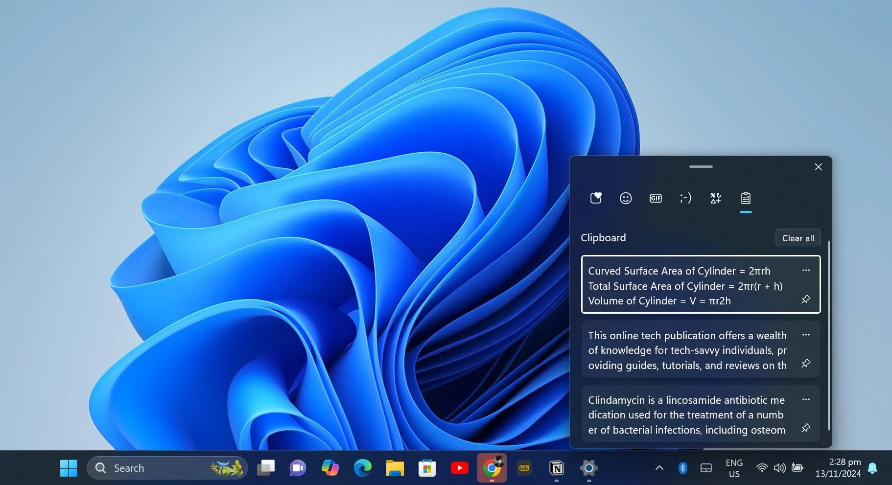 Bảng điều khiển Lịch Sử Bộ Nhớ Tạm (Clipboard History) trên Windows