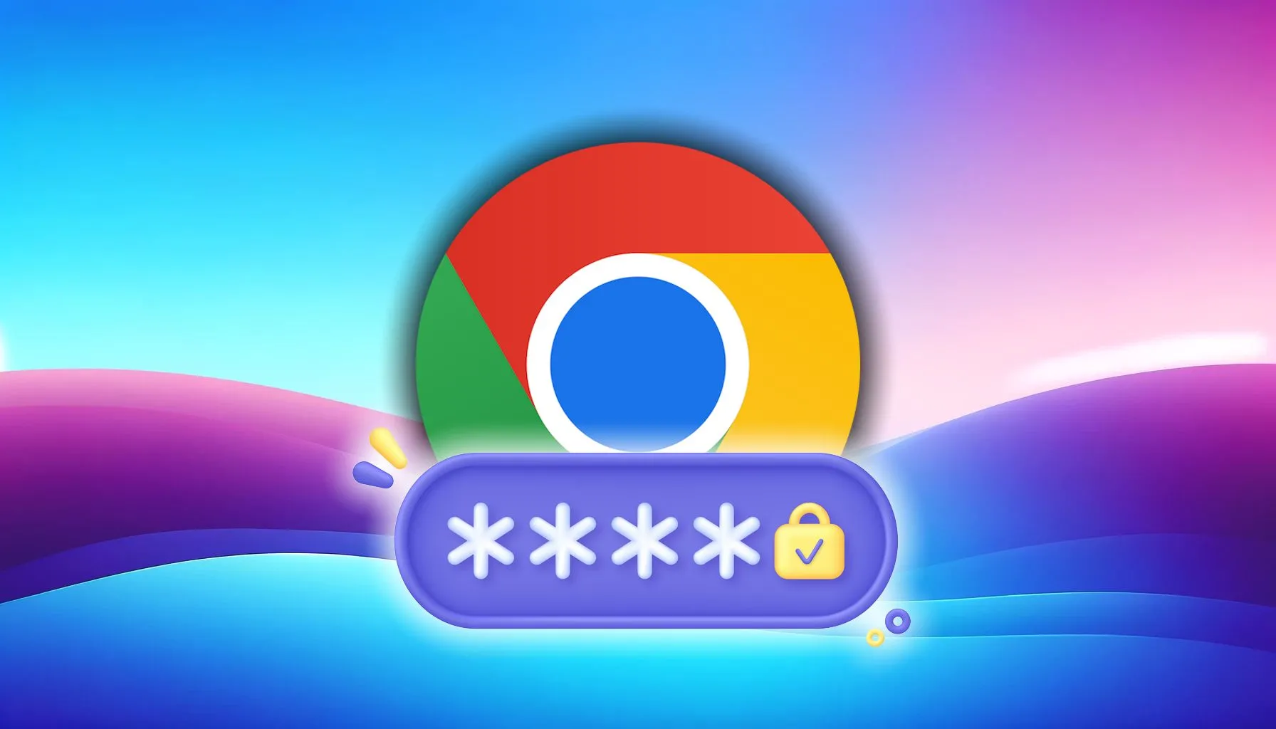 Biểu tượng Google Chrome và hộp thoại yêu cầu mật khẩu, minh họa tính năng quản lý mật khẩu.