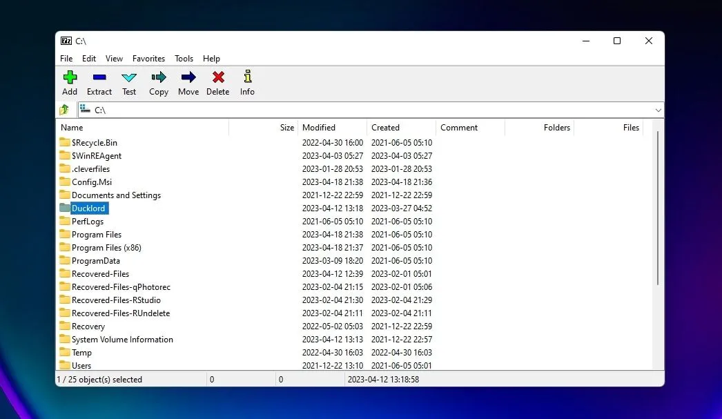 Biểu tượng ứng dụng 7-Zip, một công cụ nén và giải nén file mạnh mẽ và hiệu quả.