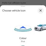 Biểu tượng xe mặc định trên Google Maps