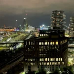 Bố cục ảnh chụp panorama đường chân trời vào ban đêm