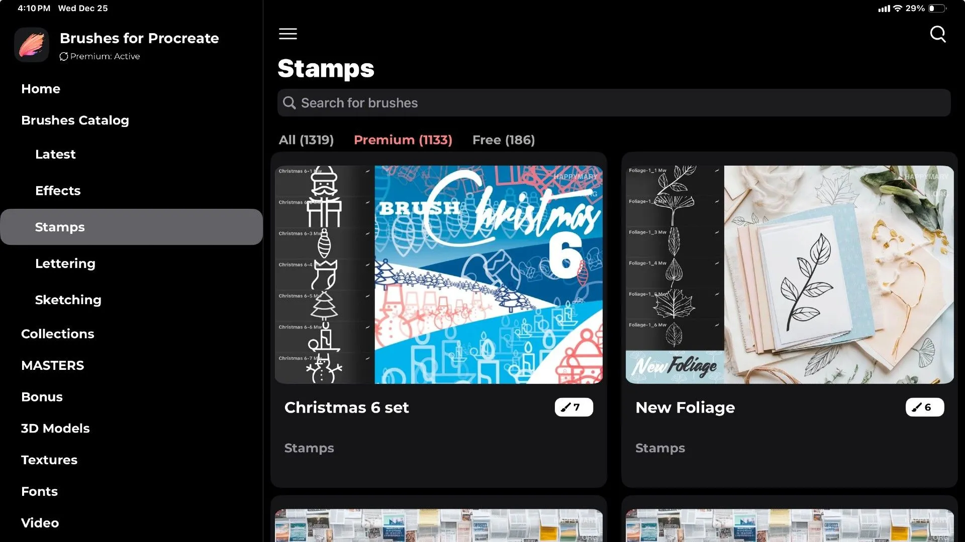 Bộ sưu tập tem và sticker kỹ thuật số tải về từ Procreate để tùy chỉnh thiết kế sổ lưu niệm.