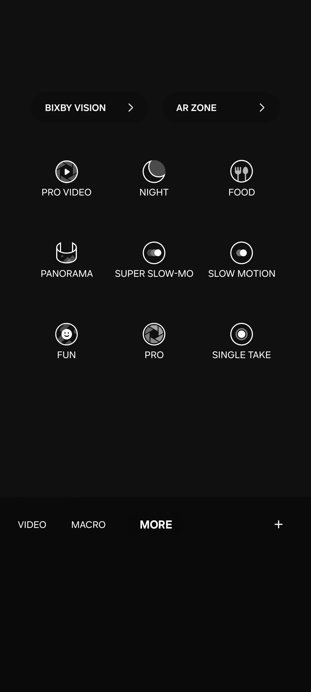 Các chế độ chụp ảnh khác nhau trên ứng dụng camera Samsung