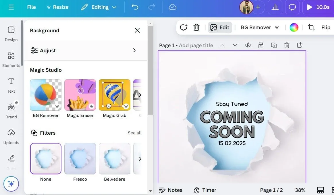 Các công cụ AI mạnh mẽ trong Magic Studio của Canva Pro, bao gồm Magic Edit và loại bỏ nền ảnh.