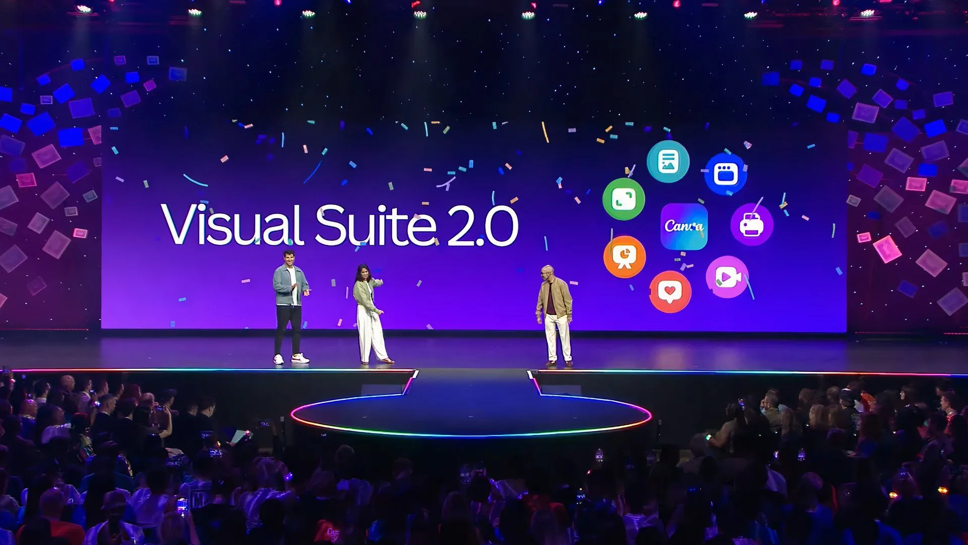 Các diễn giả giới thiệu Visual Suite 2.0 tại sự kiện Canva Create 2025