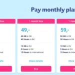 Các gói cước trả hàng tháng của Lebara với chi tiết ưu đãi