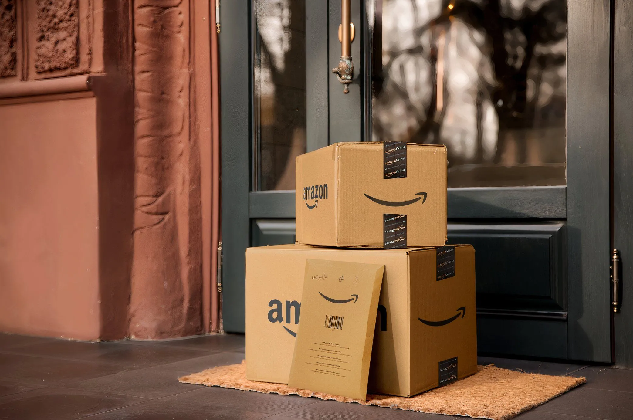 Các gói hàng Amazon được giao đến trước cửa nhà