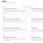 Các tên gọi mô hình AI phức tạp hiển thị trên giao diện Hugging Chat, minh họa sự khó hiểu của danh pháp mô hình ngôn ngữ lớn.