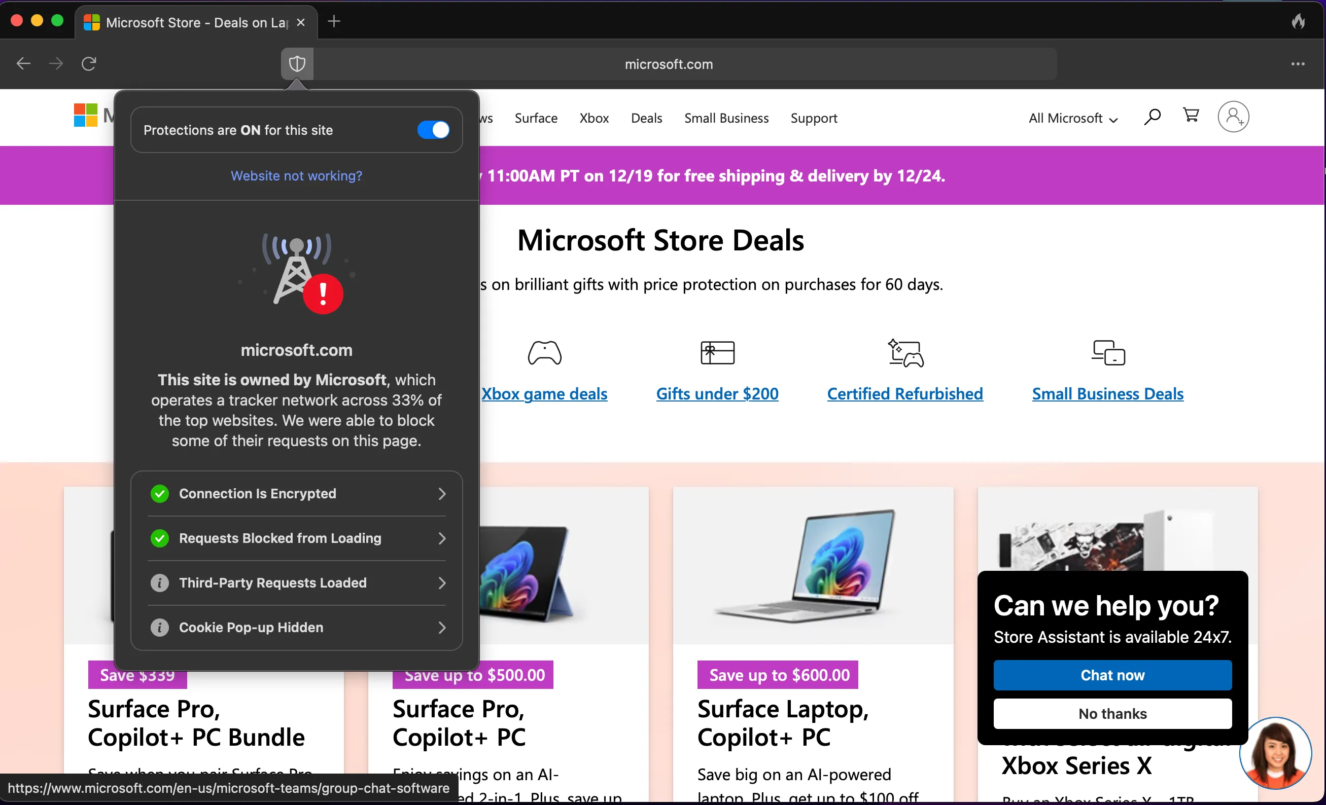 Các tùy chọn bảo vệ tự động của trình duyệt DuckDuckGo, chống pop-up và theo dõi