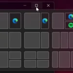 Các tùy chọn bố cục Snap Layouts của Windows 11 hiển thị ở góc ứng dụng