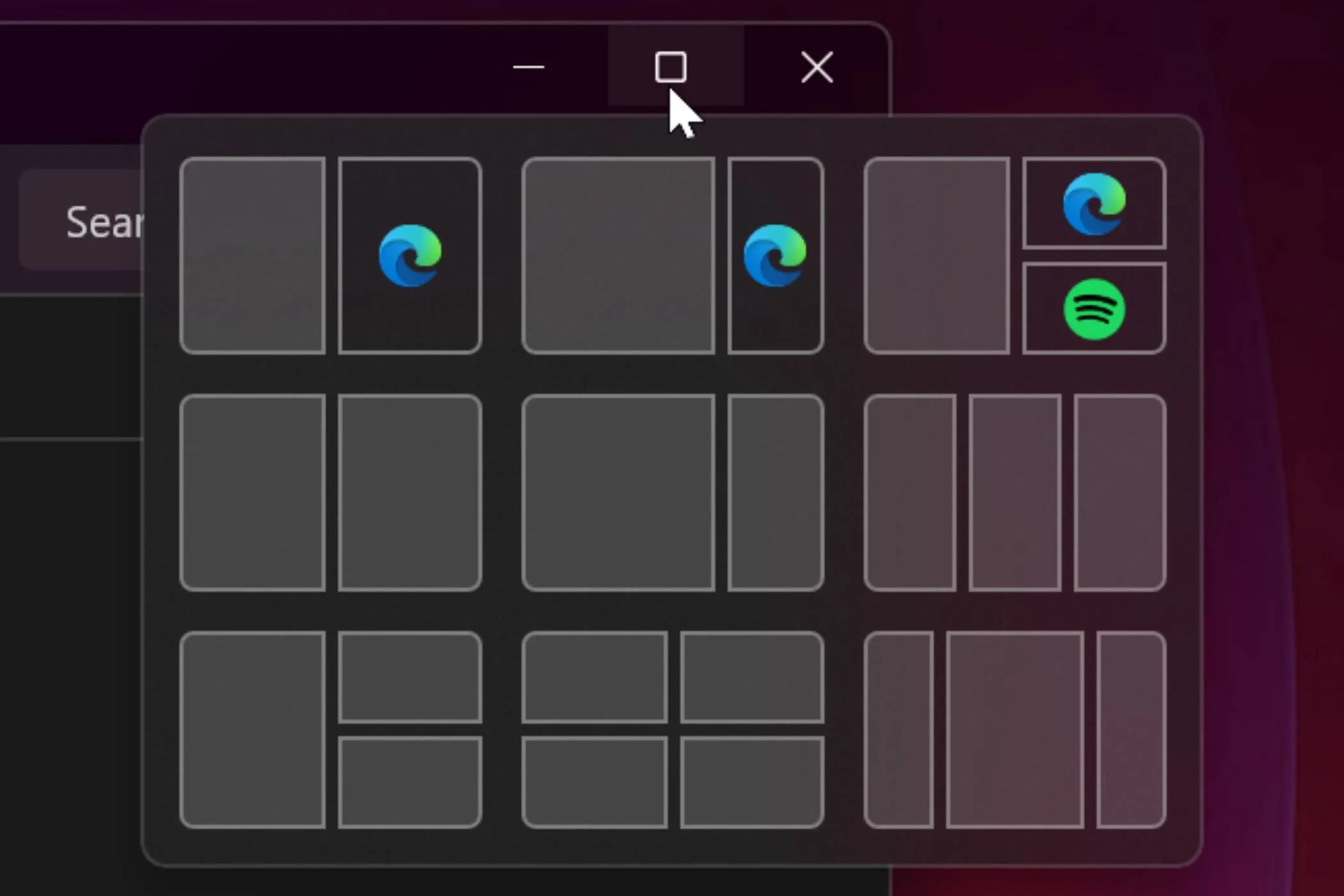 Các tùy chọn Snap Layout đa dạng của Windows 11 giúp người dùng sắp xếp cửa sổ ứng dụng tối ưu trên màn hình