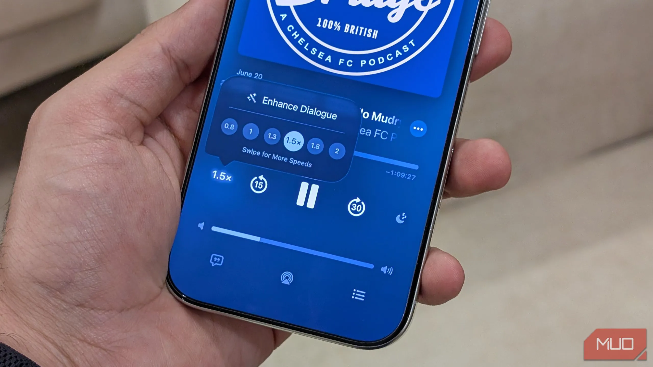 Các tùy chọn tốc độ phát podcast trong iOS 26