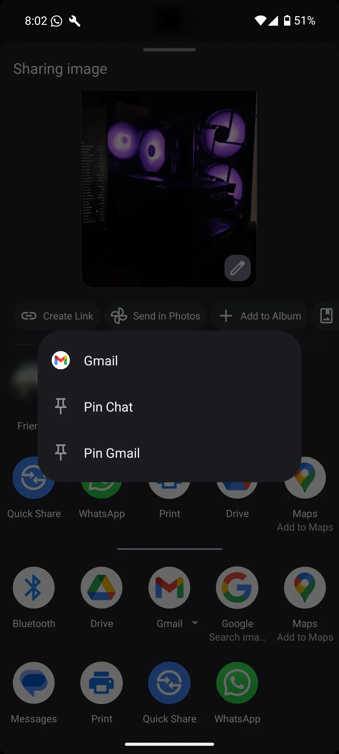 Cách ghim và bỏ ghim ứng dụng trong menu chia sẻ Android