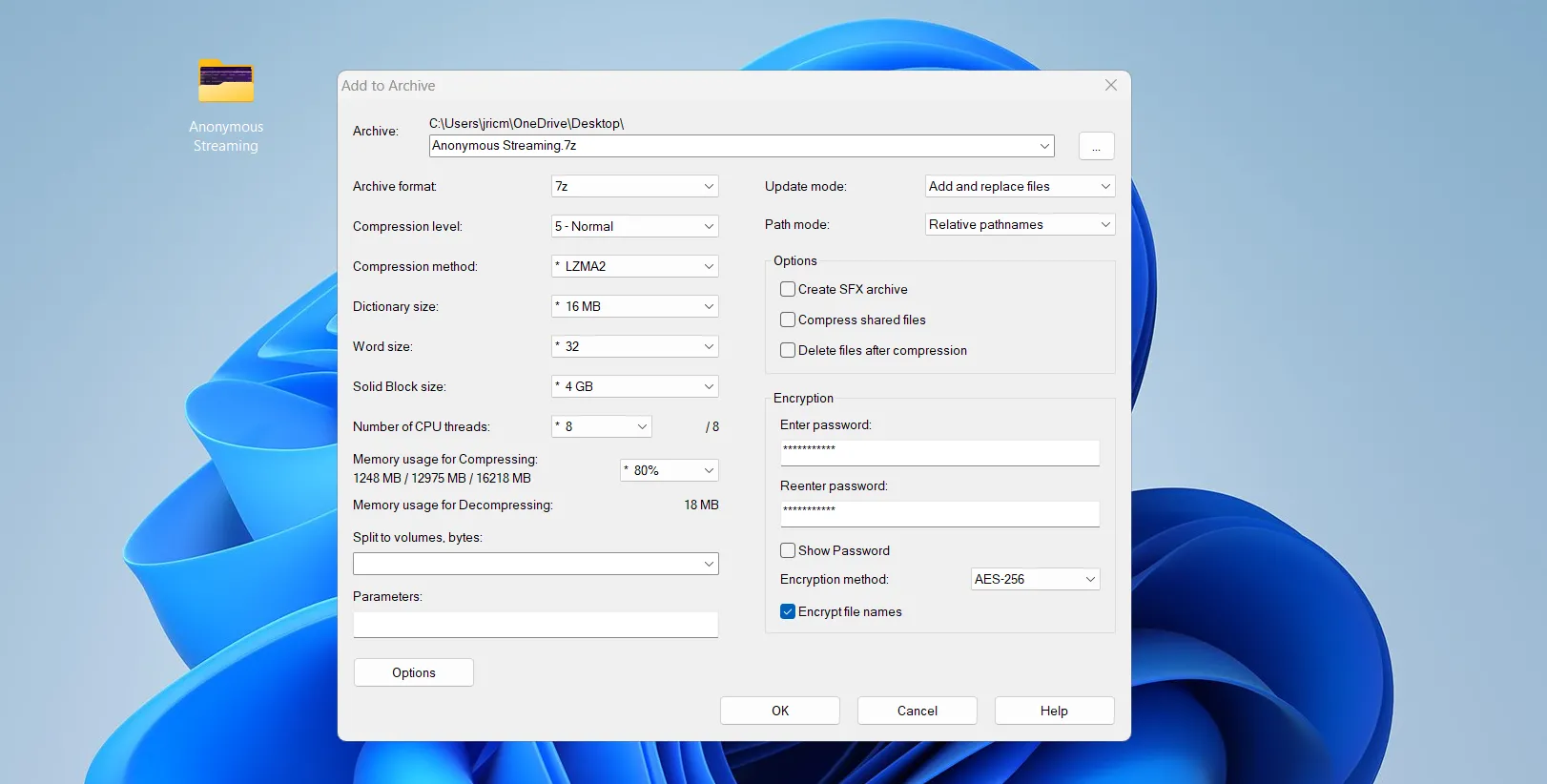 Cách khóa file bằng mật khẩu với 7-Zip