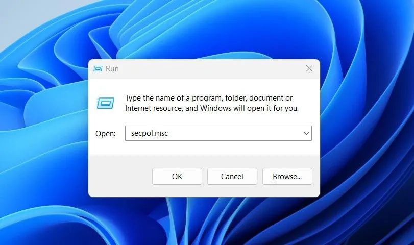 Cách mở Local Security Policy bằng lệnh Run secpol.msc trên Windows