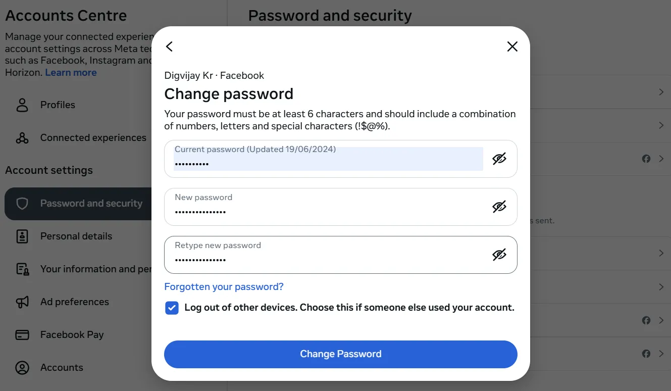 Cách thay đổi mật khẩu Facebook mạnh và an toàn