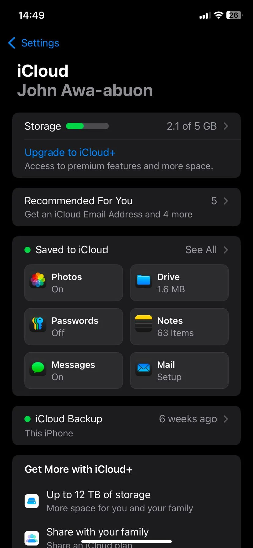 Cài đặt Ảnh trong iCloud với tùy chọn tối ưu hóa dung lượng iPhone.