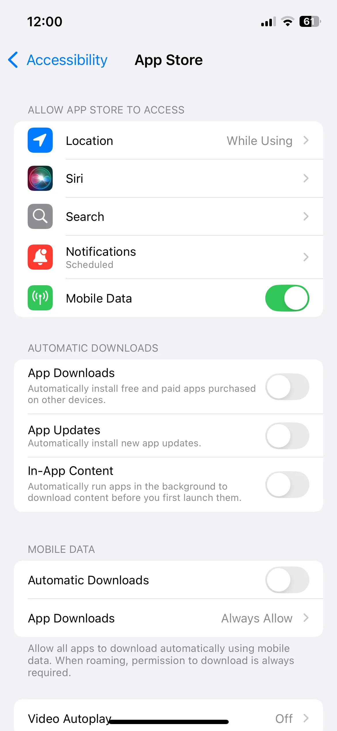 Cài đặt App Store và tùy chọn Tải về tự động trên iPhone