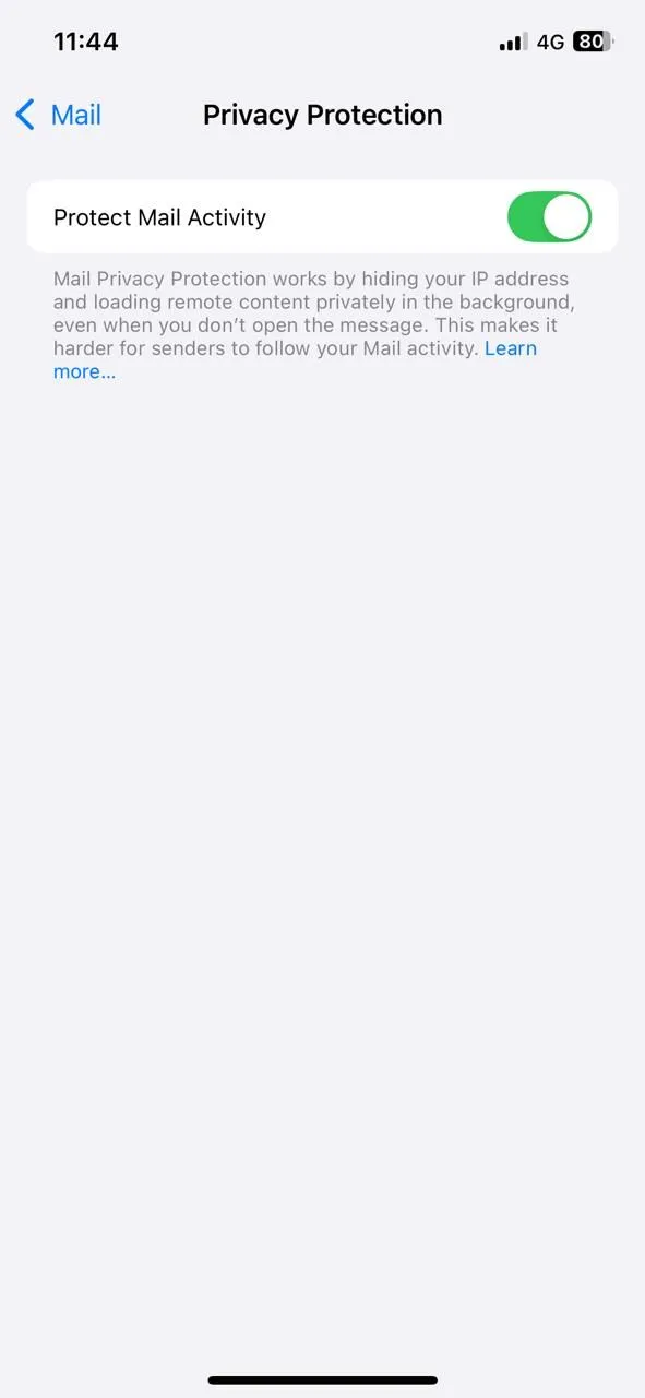 Cài đặt Bảo vệ Hoạt động Mail trên iPhone