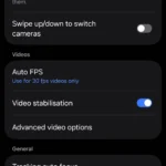 Cài đặt camera Samsung để phát lại âm thanh khi quay video