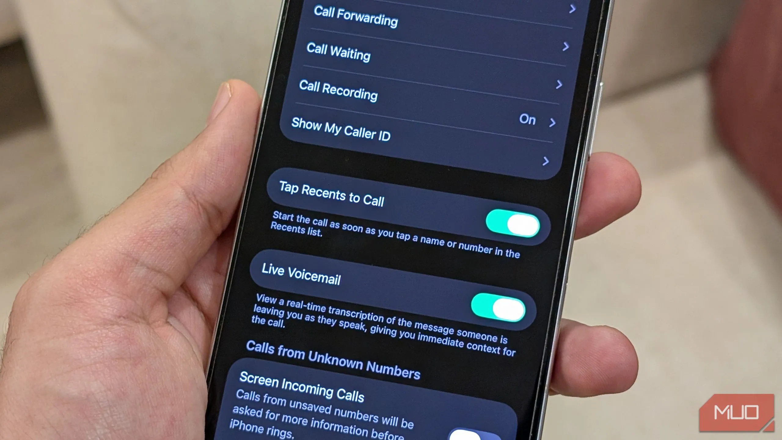 Cài đặt 'Chạm gần đây để gọi' trên iOS 26