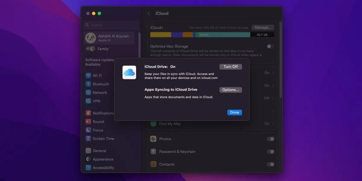 Cài đặt Đồng bộ hóa iCloud trên Mac