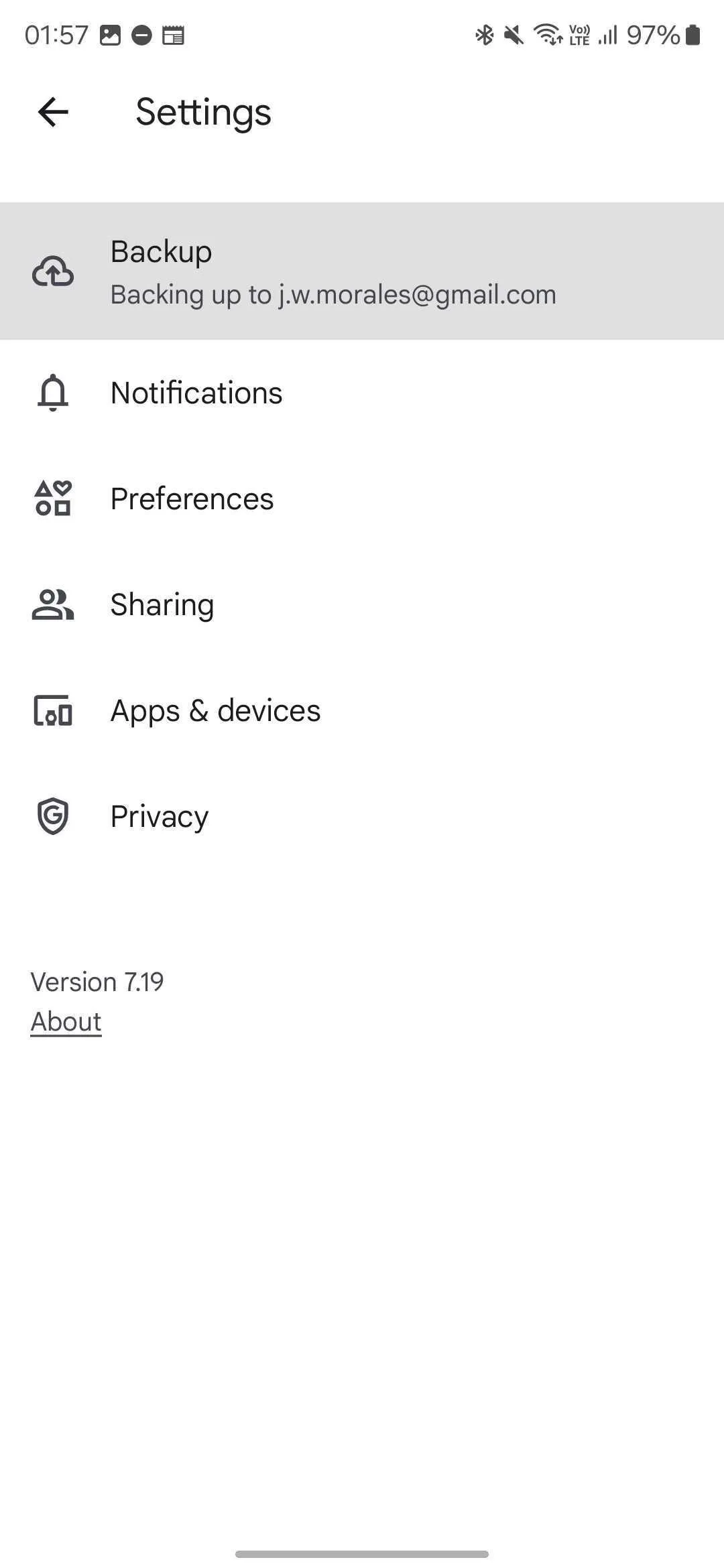 Cài đặt Google Photos với tùy chọn "Hoàn tác sao lưu cho thiết bị này"