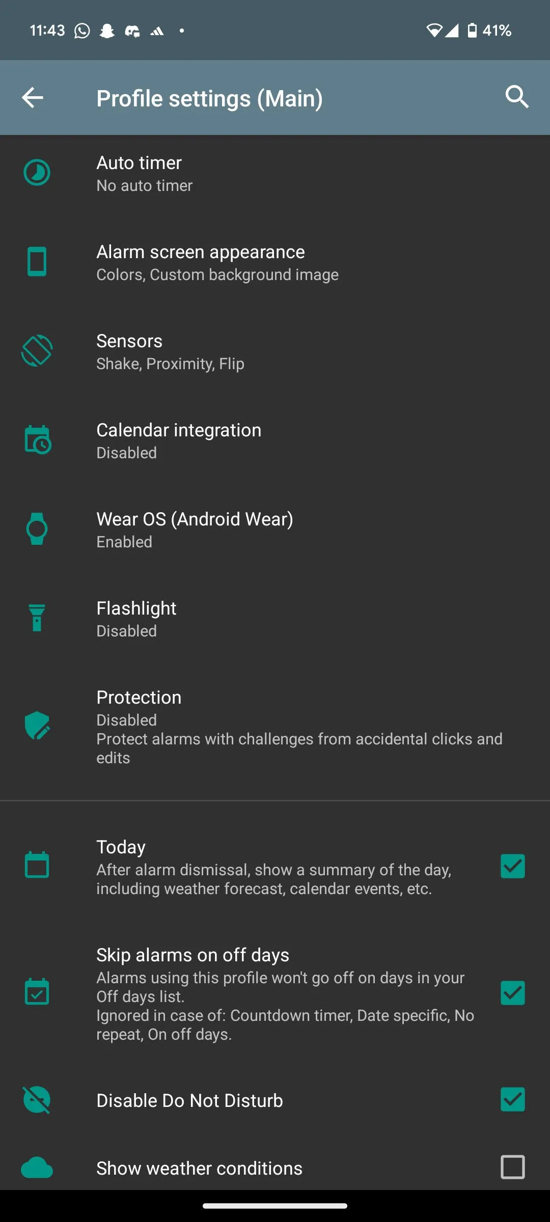 Cài đặt hồ sơ người dùng trong AMdroid, cho phép tùy chỉnh hẹn giờ tự động