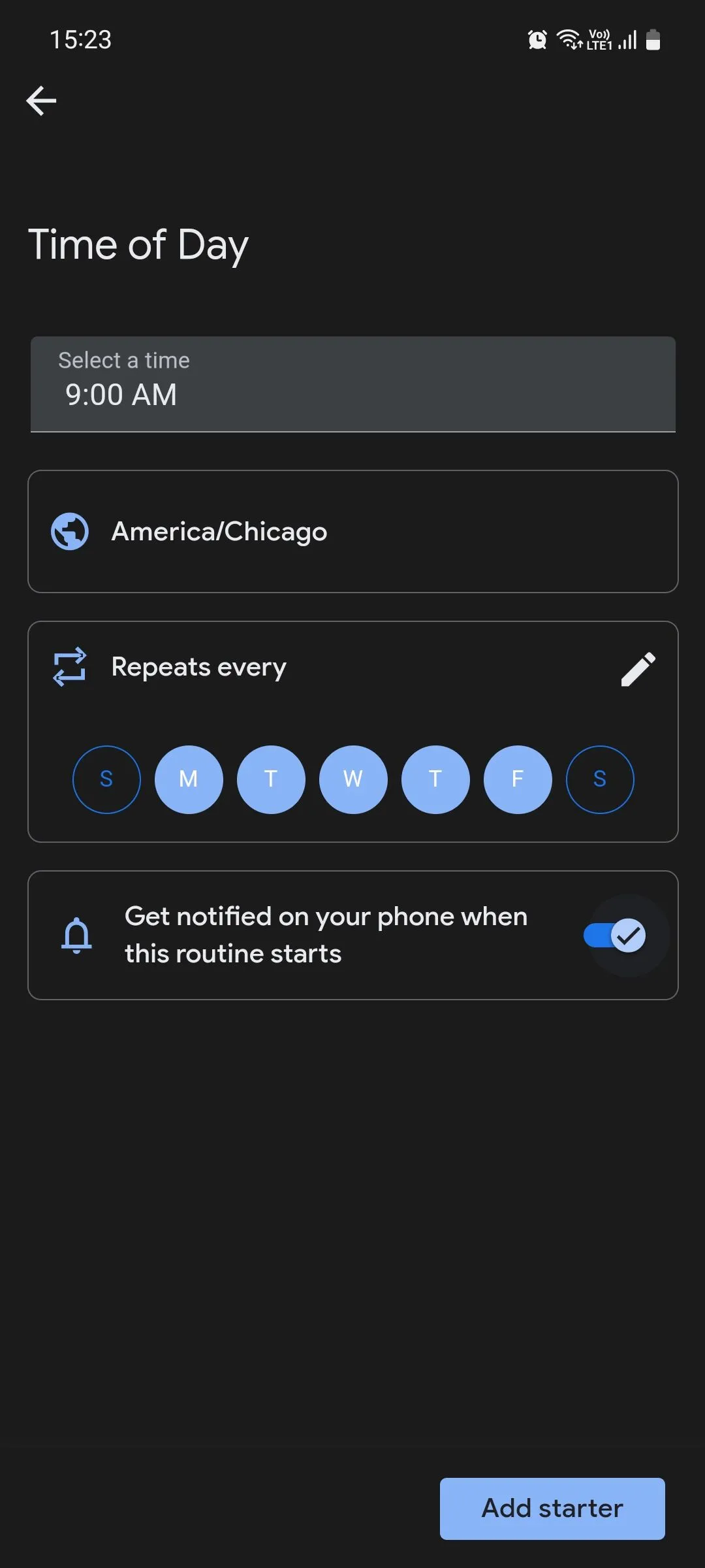 Cài đặt kích hoạt Quy trình Google Assistant dựa trên thời gian