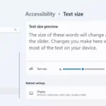 Cài đặt kích thước văn bản trong ứng dụng Cài đặt (Settings) của Windows 11