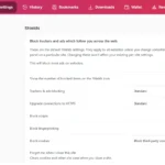 Cài đặt lá chắn Brave Shield hiển thị các tùy chọn bảo vệ quyền riêng tư