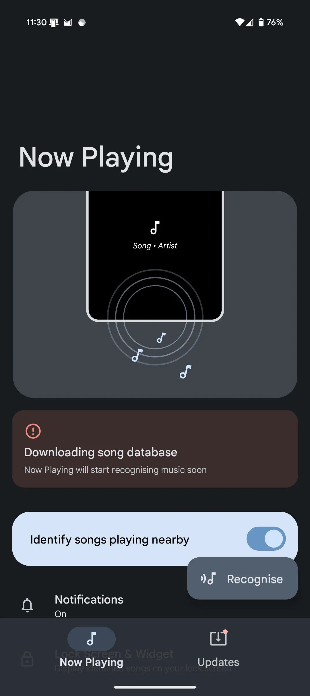 Cài đặt nâng cao trong Ambient Music Mod, cho phép bật tính năng mã hóa thay thế