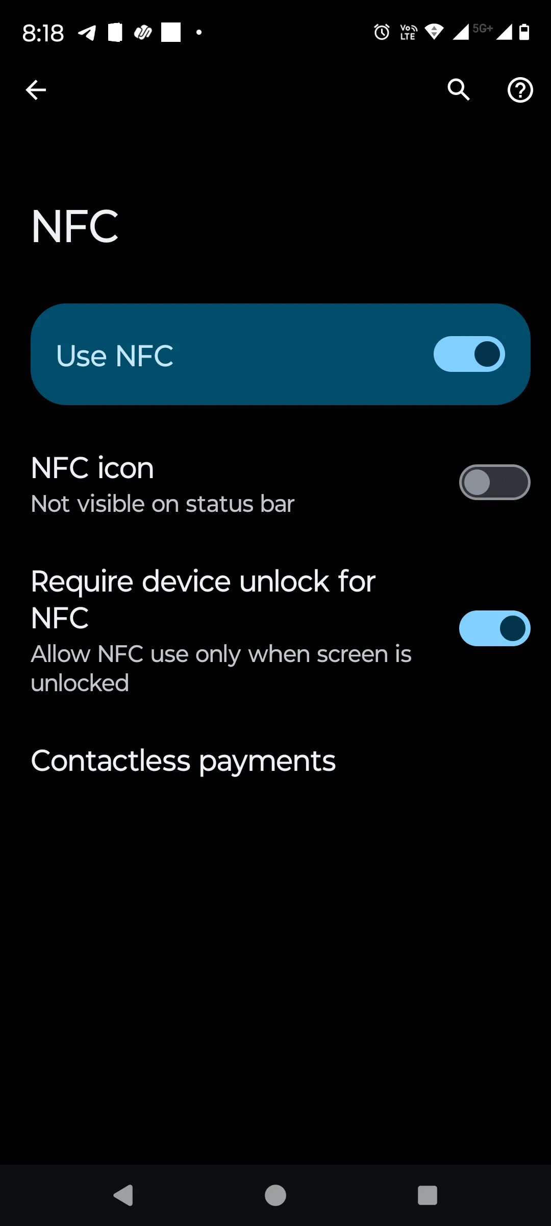 Cài đặt NFC trên Android, bật yêu cầu mở khóa để tăng cường bảo mật thanh toán