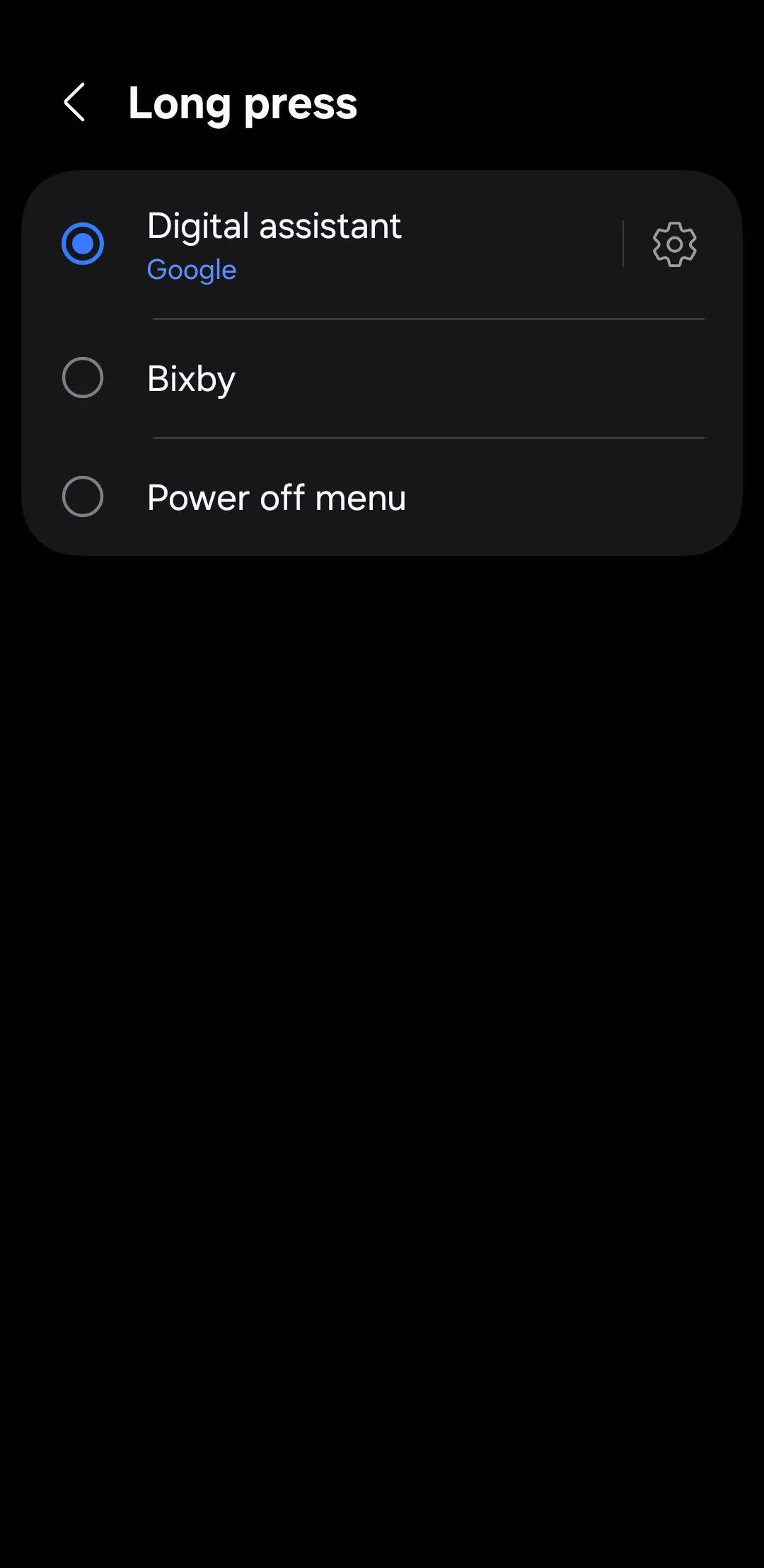 Cài đặt nhấn giữ nút cạnh trên điện thoại Android