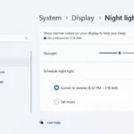Cài đặt Night Light trong ứng dụng Cài đặt của Windows giúp giảm mỏi mắt và bảo vệ thị lực