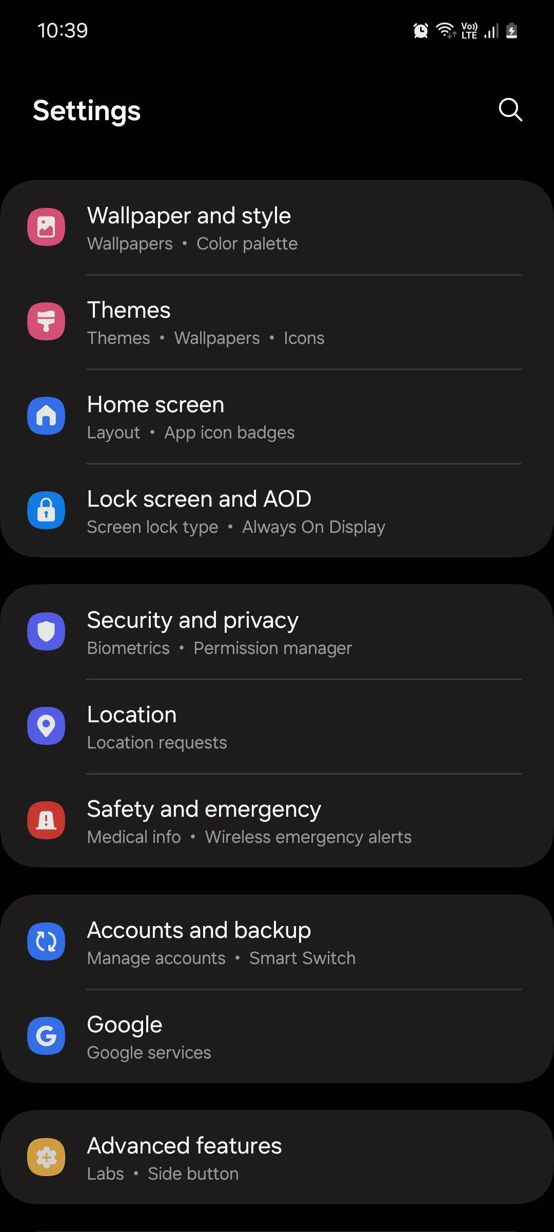 Cài đặt nút cạnh (Side button) trong menu Tính năng nâng cao trên One UI