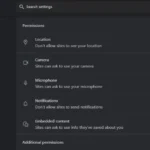 Cài đặt quyền truy cập trang web trong Chrome, cho phép kiểm soát vị trí và camera