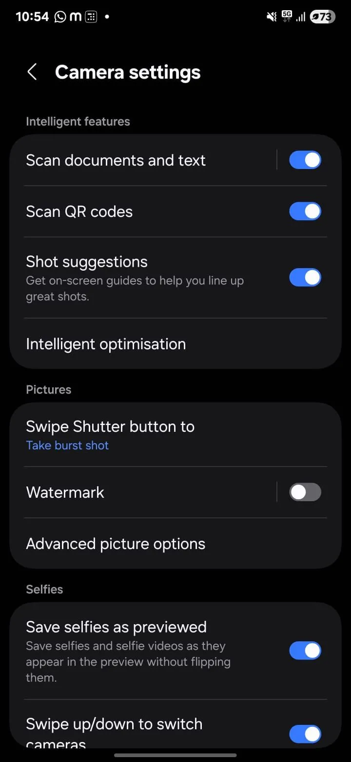 Cài đặt Shot Suggestions trong ứng dụng Camera Samsung
