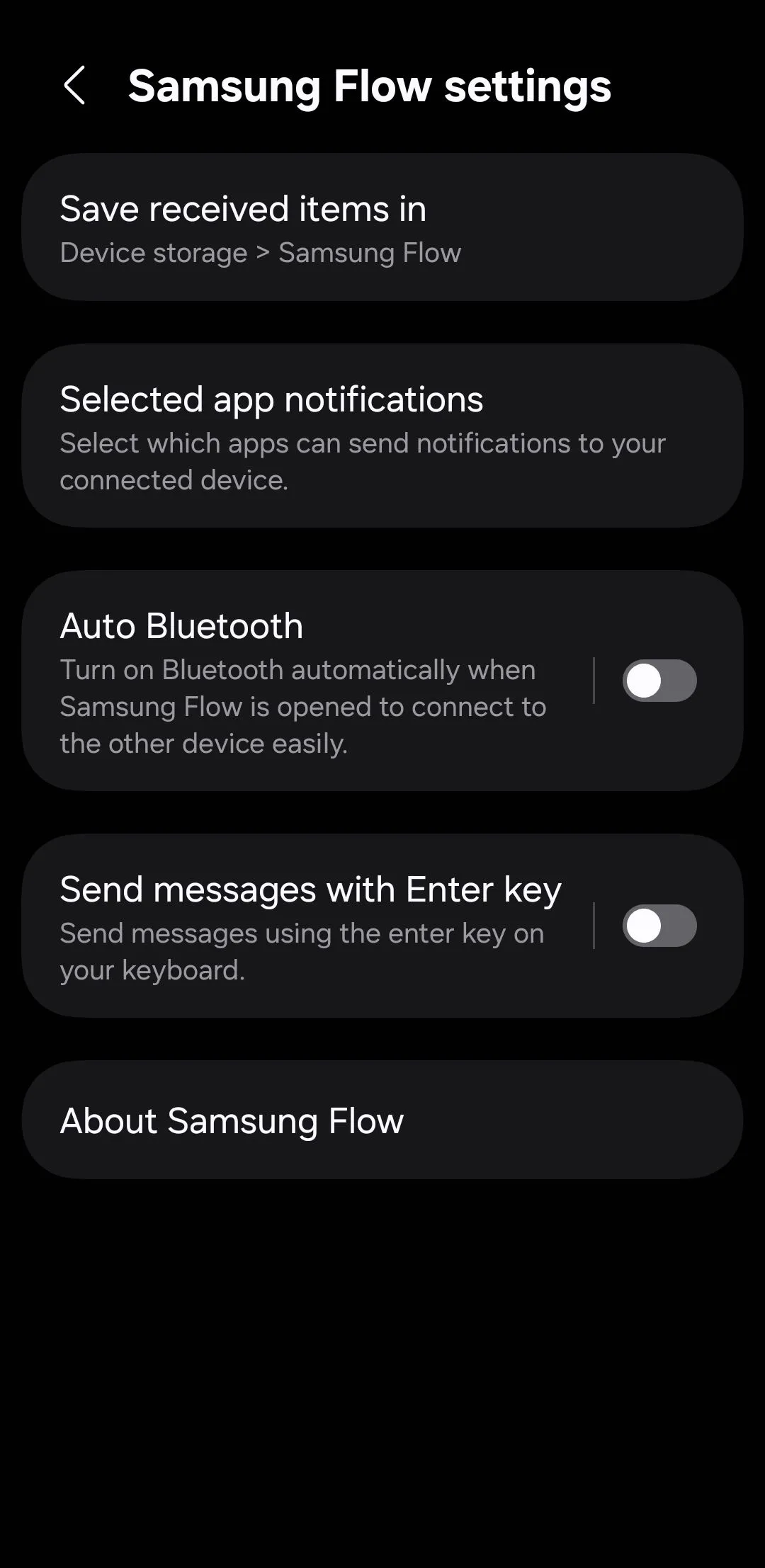 Cài đặt thông báo ứng dụng trên Samsung Flow điện thoại