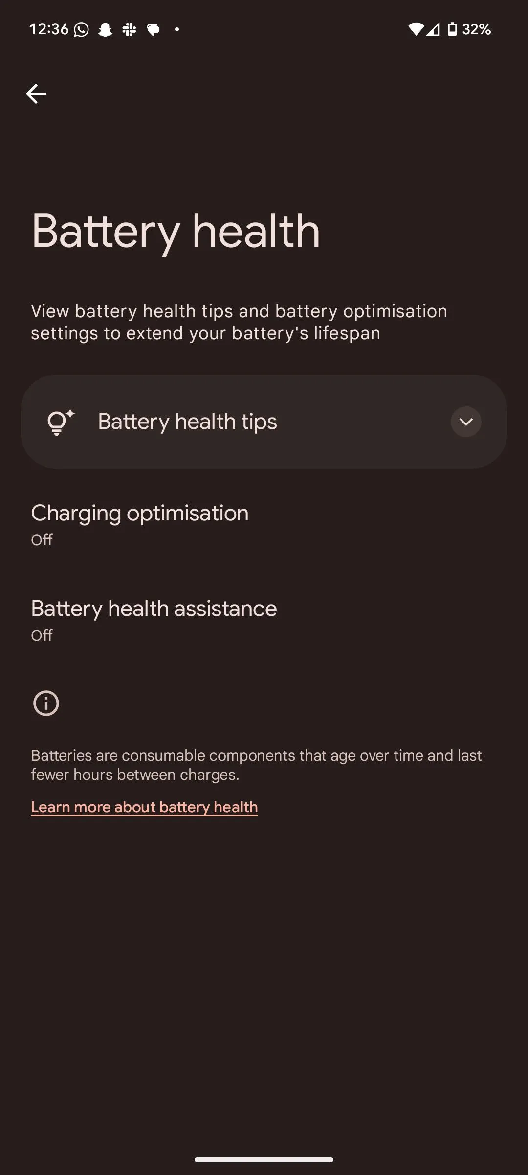 Cài đặt Tình trạng pin trong Android 16