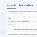 Cài đặt tùy chọn đăng nhập để cấu hình Dynamic Lock và Windows Hello trên Windows 11