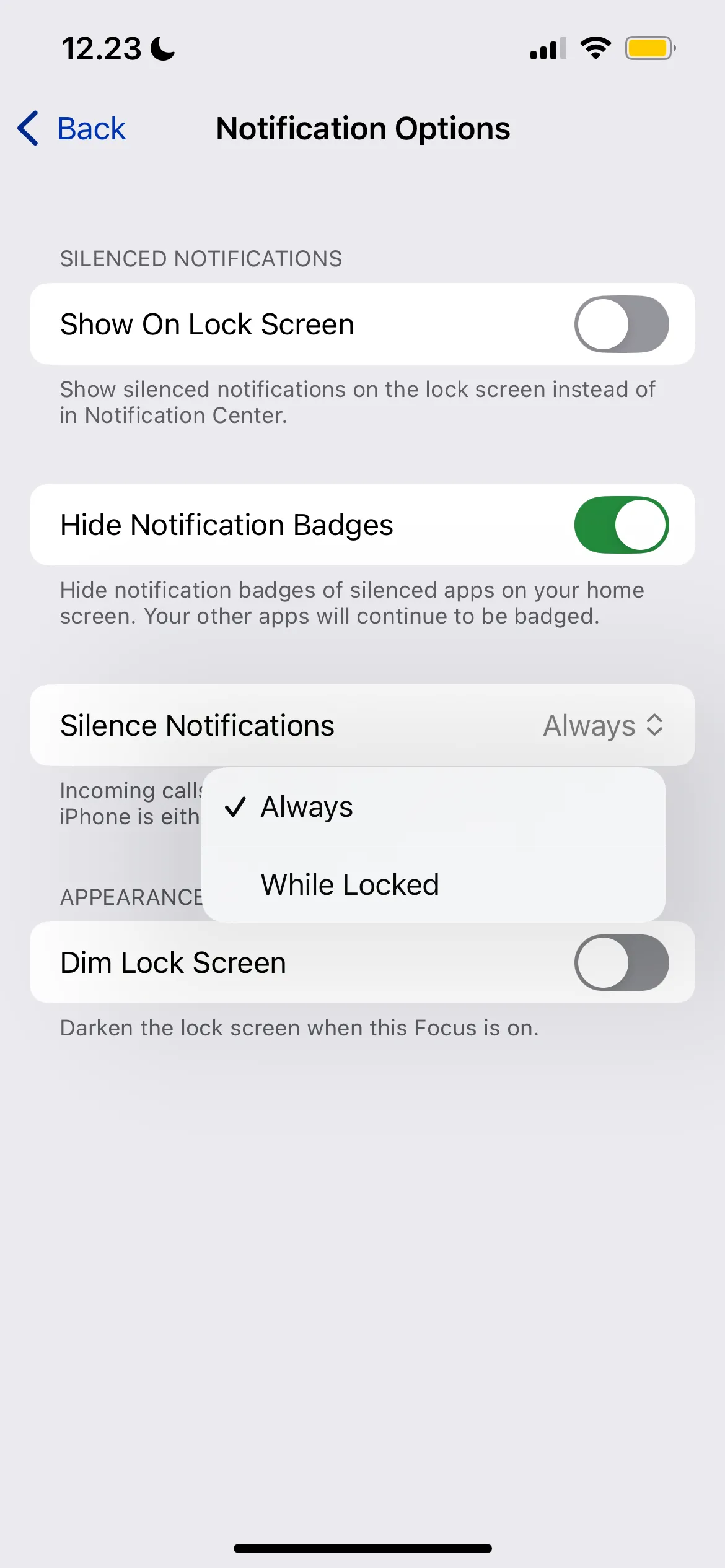 Cài đặt tùy chọn tắt thông báo cho ứng dụng trong Focus Modes của iPhone