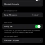 Cài đặt ứng dụng Tin nhắn (iMessage) trên iPhone với tùy chọn giữ tin nhắn.