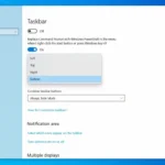 Cài đặt vị trí thanh Taskbar trong ứng dụng Cài đặt Windows 10