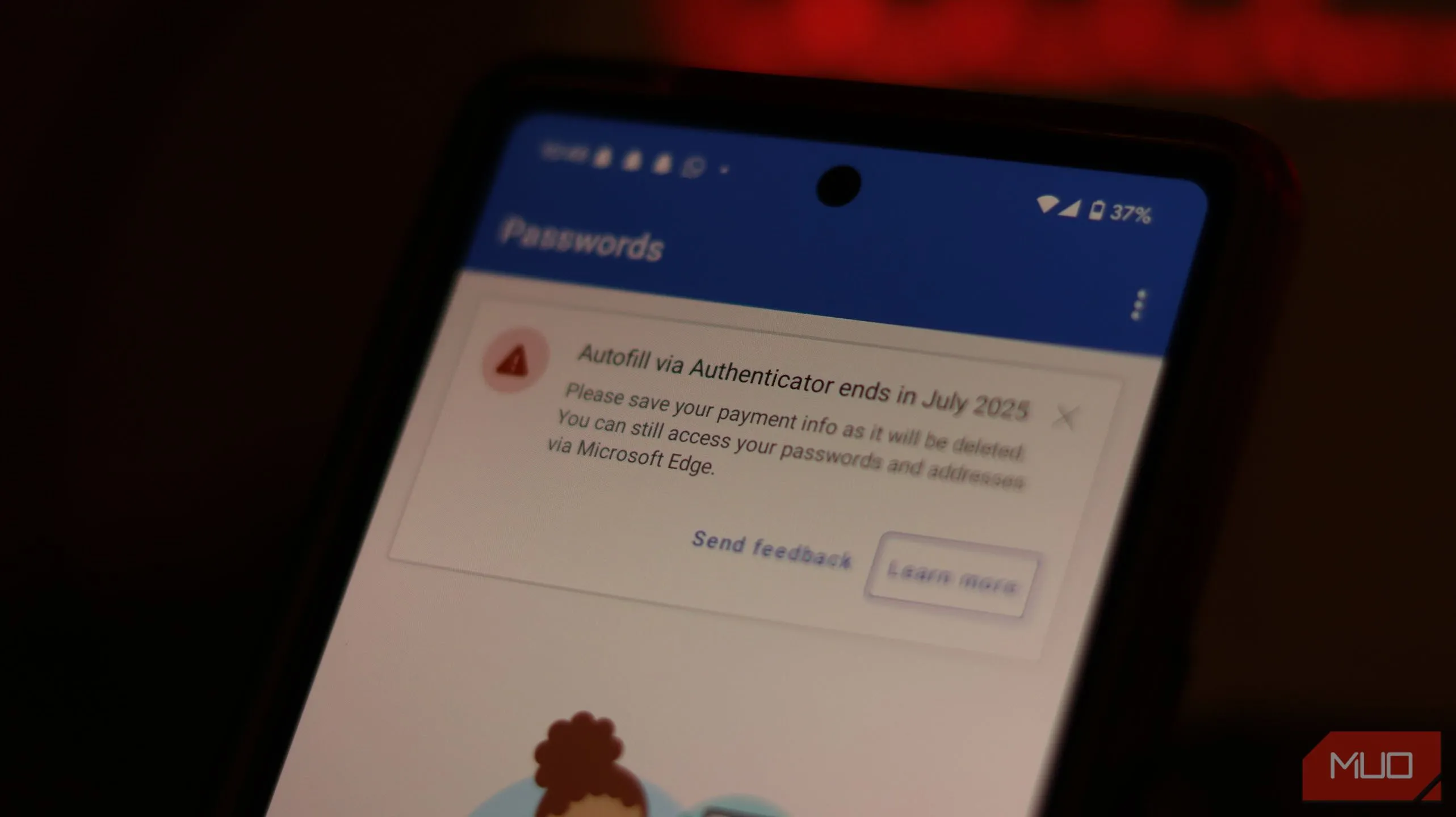 Cảnh báo về tính năng quản lý mật khẩu sắp bị loại bỏ trên ứng dụng Microsoft Authenticator